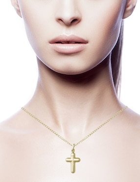 Dije de cruz Sini de oro amarillo 14 K