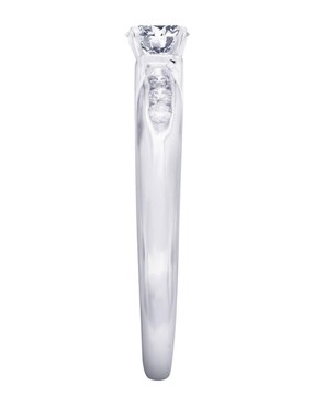 Solitario de oro blanco 14 k Klamore Fedelta diamante