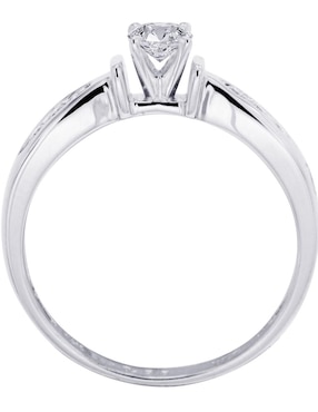 Solitario de oro blanco 14 k Klamore Fedelta diamante