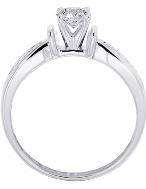 Solitario de oro blanco 14 k Klamore Fedelta diamante
