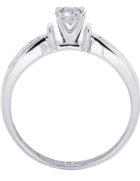 Solitario de oro blanco 14 k Klamore Fedelta diamante
