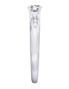 Solitario de oro blanco 14 k Klamore Fedelta diamante