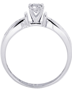 Solitario de oro blanco 14 k Klamore Fedelta diamante