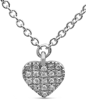 Dije De Corazón Jayda De Oro Blanco 14 K Diamante