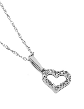 Dije de corazón Jayda de oro blanco 14 K diamante