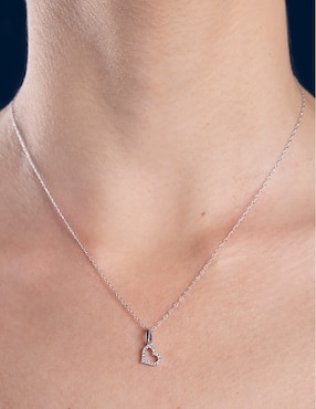 Dije de corazón Jayda de oro blanco 14 K diamante