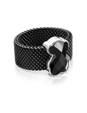 Anillo de oso Tous Icon Mesh ónix brillante