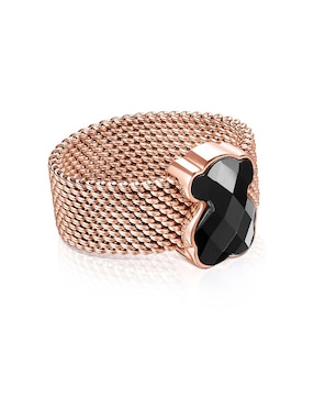 Anillo Tous Icon Mesh ónix brillante