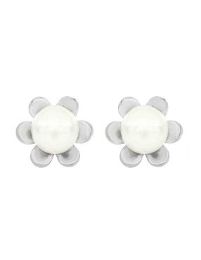 Broqueles Valoro de plata P 925 con acabado lustre perla