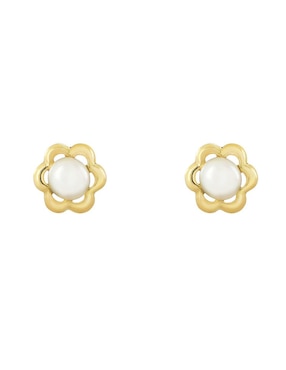 Broqueles de flor D Cadena de oro zirconia