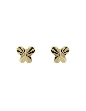 Broqueles de mariposa D Cadena de oro con acabado brillante zirconia