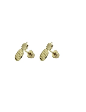 Broqueles Ttvarios de oro con acabado brillante zirconia