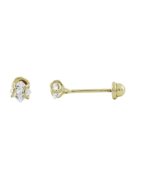 Broqueles Ttvarios de oro con acabado pavé zirconia