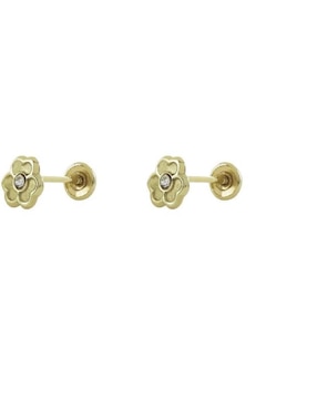 Broqueles Ttvarios de oro blanco con acabado brillante zirconia