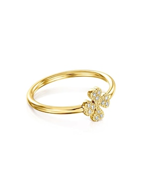Anillo de flor Tous Good Vibes 18 k de oro diamante lustre