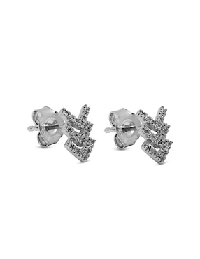 Broqueles Jayda de oro blanco con acabado pavé diamante