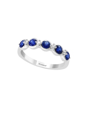 Anillo Effy 14 k de oro blanco zafiro y diamante pavé
