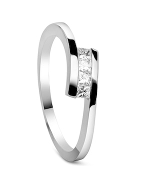 Solitario de oro blanco 14 k Jayda diamante