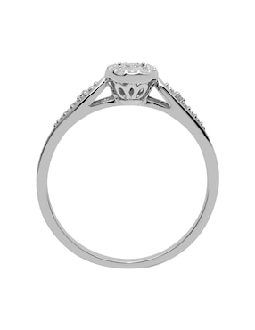 Solitario de oro blanco 14 k Jayda diamante