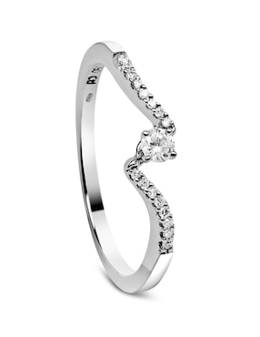 Solitario de oro blanco 14 k Jayda diamante