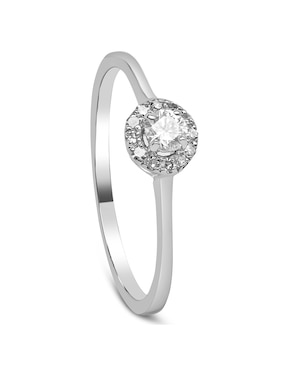 Solitario De Oro Blanco 14 K Jayda Diamante