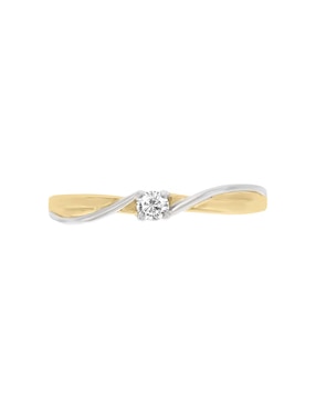 Solitario de oro blanco 14 k Klamore Cora diamante