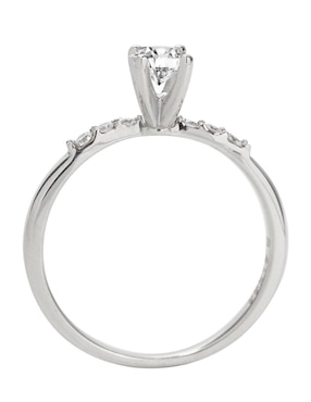 Solitario de oro blanco 14 k Valessa diamante