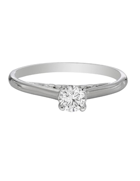 Solitario de oro blanco 14 k Valessa diamante