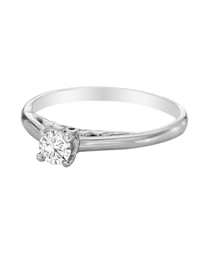 Solitario de oro blanco 14 k Valessa diamante