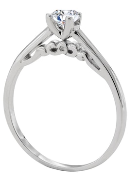 Solitario de oro blanco 14 k Valessa diamante
