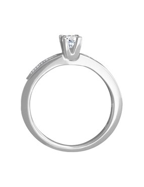 Solitario de oro blanco 14 k Klamore Ela diamante