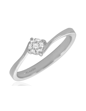 Solitario de oro blanco 14 k Klamore Kailani diamante