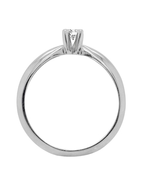 Solitario de oro blanco 14 k Valessa diamante