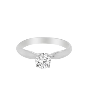 Solitario Valessa 14 K De Oro Blanco Diamante