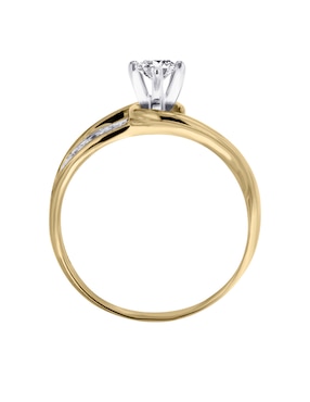 Solitario de oro 14 k Klamore Amber diamante