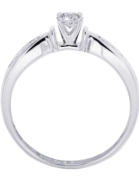Solitario de oro blanco 14 k Klamore Fedelta diamante