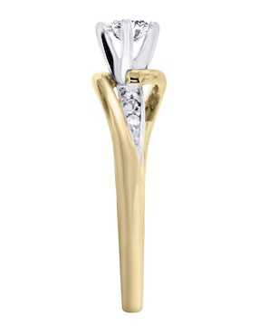 Solitario de oro 14 k Klamore Amber diamante