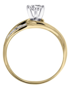 Solitario de oro 14 k Klamore Amber diamante