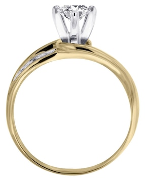 Solitario de oro 14 k Klamore Amber diamante