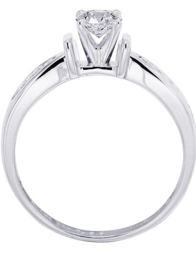 Solitario de oro blanco 14 k Klamore Fedelta diamante