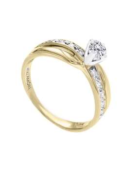 Solitario de oro 14 k Klamore Union diamante