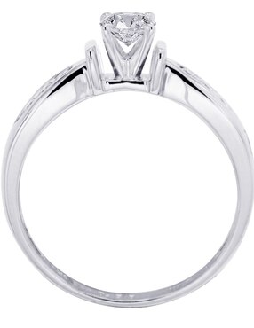 Solitario de oro blanco 14 k Klamore Fedelta diamante