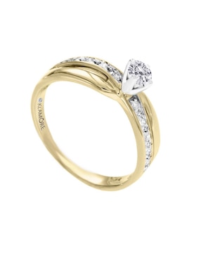 Solitario de oro 14 k Klamore Union diamante
