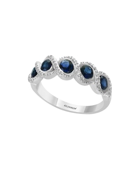 Anillo de nudo Effy 14 k de oro blanco zafiro y diamante pavé