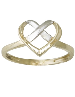 Anillo de corazón Sini 14 k de oro amarillo pulido