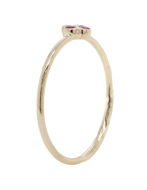 Anillo de flor Valessa 14 k de oro amarillo rubí brillante