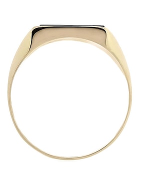 Anillo cuadrado Dinasti 14 k de oro amarillo ónix brillante