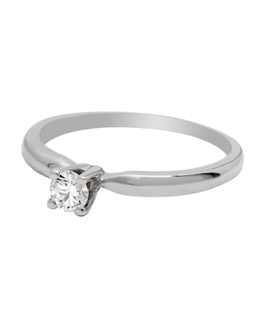 Solitario de oro blanco 14 k Valessa diamante