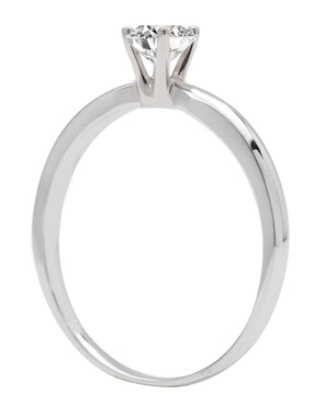 Solitario de oro blanco 14 k Valessa diamante