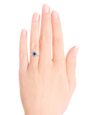 Anillo de flor Fascinare Margaret 14 k de oro blanco zirconia y diamante pavé